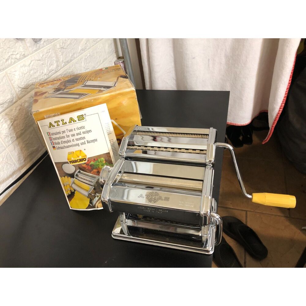 Vtg 80s Marcato Atlas 150 Pasta Noodle Machine NWB & Manual Made Italy MC Retro